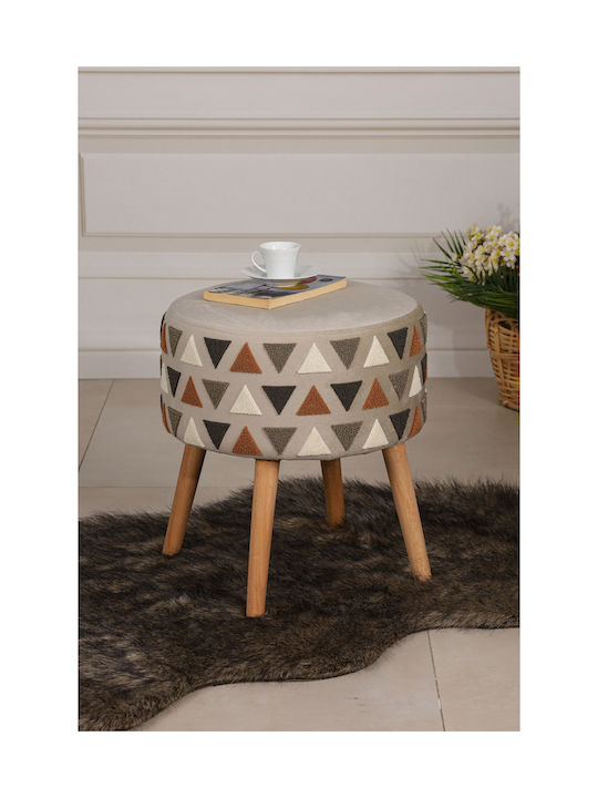 Living Room Stool Upholstered with Khaki Fabric 40x60x60cm