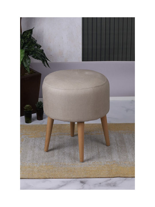 Living Room Wooden Beige Stool 32x40x38cm