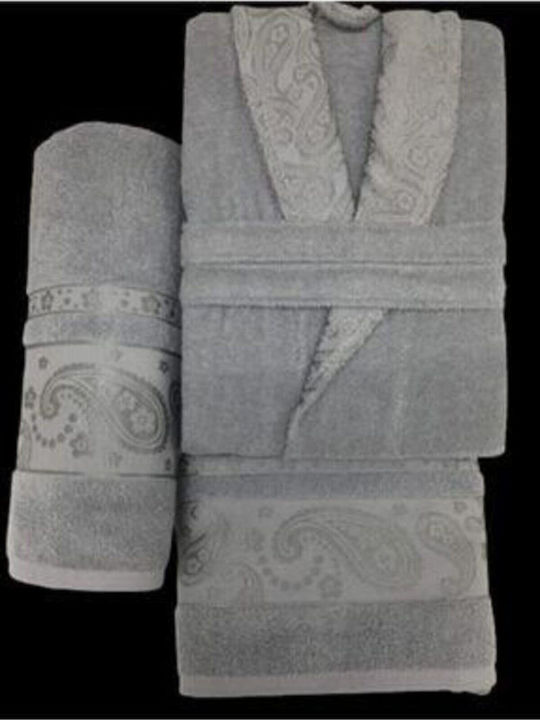 SteweHome SteweHome Bademantel mit Halsband Jacquard Satz Handtücher
