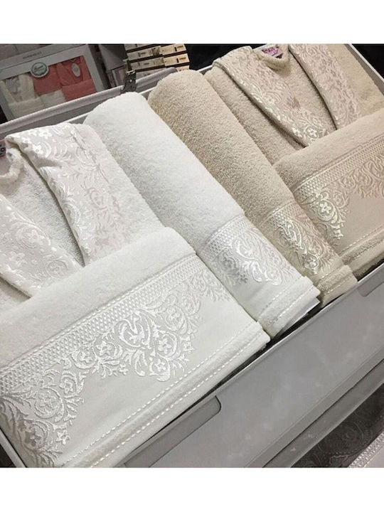SteweHome SteweHome Bademantel Mit Halsband Jacquard Satz Handtücher SteweHome SteweHome Bademantel Mit Halsband Jacquard Satz Handtücher