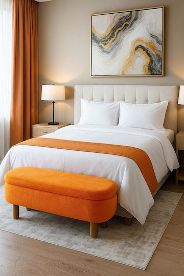 SteweHome Hocker Für Das Wohnzimmer Mit Stauraum Orange