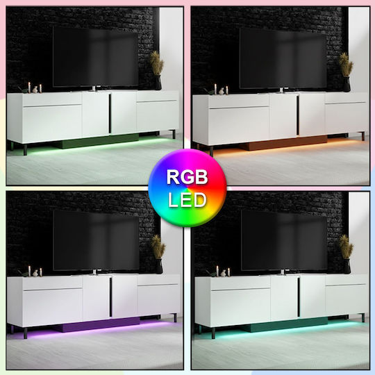 Arlen Επιδαπέδιο με Φωτισμό Led Λευκό 180x32x50εκ. Arlen Επιδαπέδιο με Φωτισμό Led Λευκό 180x32x50εκ.