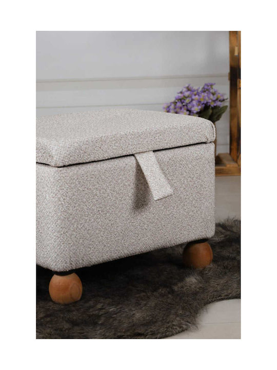 Living Room Stool With Storage Space Wooden Natural 38x59x58cm