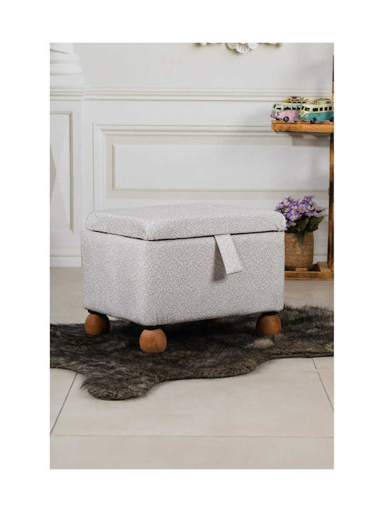 Living Room Stool With Storage Space Wooden Natural 38x59x58cm