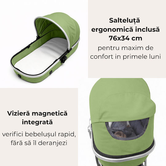 Kidizi Cărucior 2 în 1 Potrivit pentru Nou-Născut Verde