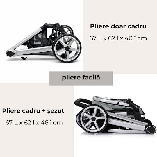 Kidizi Cărucior 2 în 1 Potrivit pentru Nou-Născut Roz