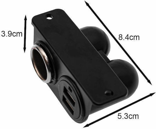 База за автомобилна запалка 2 USB 12V W14557