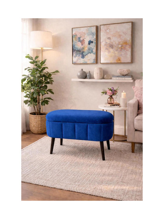 Living Room Stool With Storage Space Wooden Blue 40x60x39cm