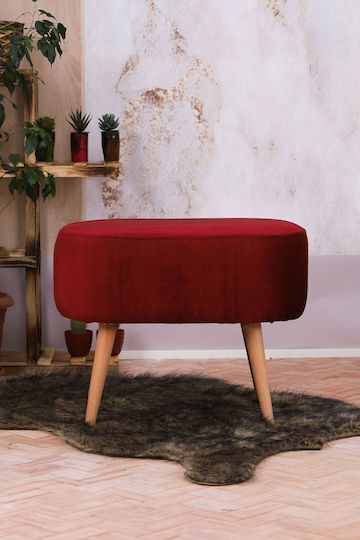 Taburet de Living Tapițat cu Material Textil Vișiniu