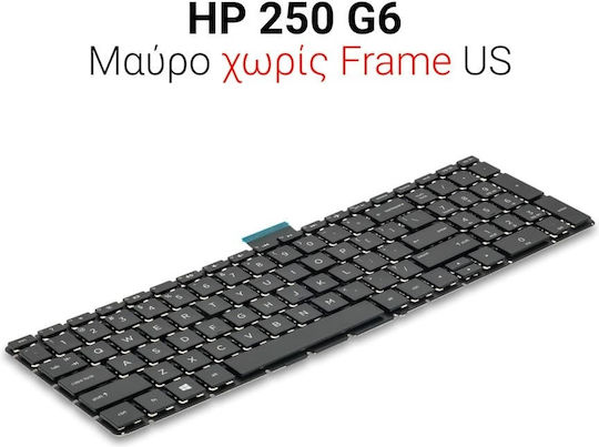 HP Laptop Keyboard for 250/255 G6 Without Frame and English (US) Layout in Black Colour