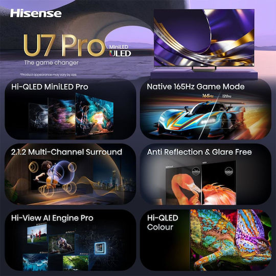 Hisense Smart Fernseher 55" 4K Ultra HD Mini-LED U7S Pro HDR (2026) 55U7S