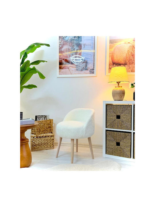 Living Room Upholstered Fabric Retro Stool 45x45x45cm