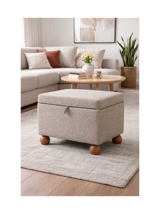 Living Room Stool With Storage Space Wooden Brown 38x59x58cm