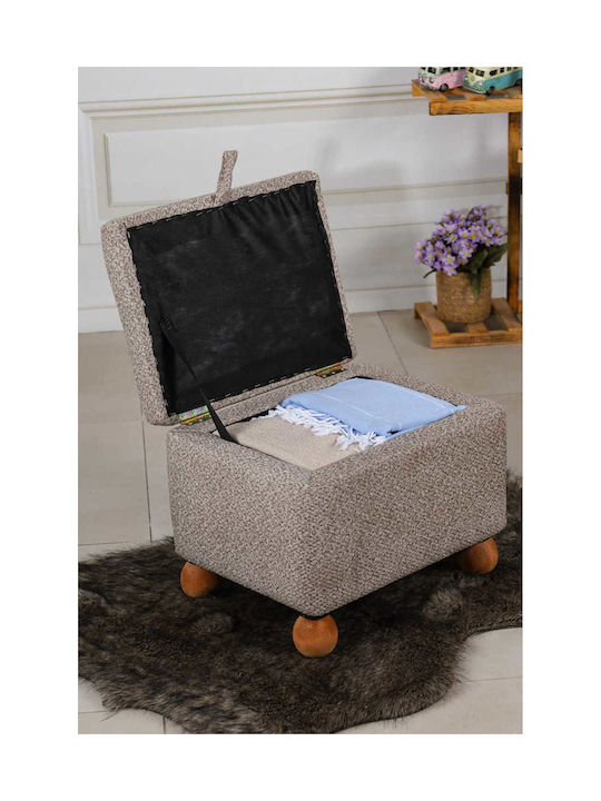 Living Room Stool With Storage Space Wooden Brown 38x59x58cm