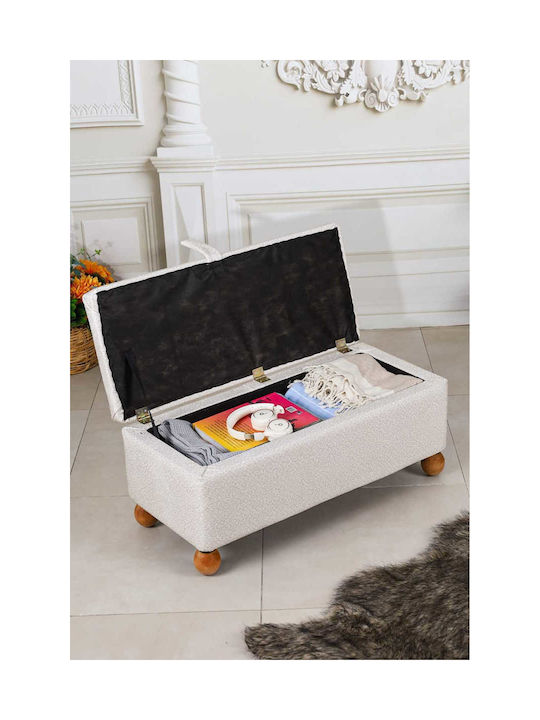 Living Room Stools With Storage Space Wooden Beige 90x40x40cm
