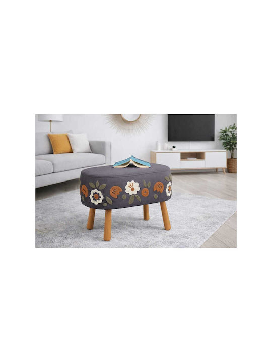 Living Room Wooden Gray Stool 40x60x58cm