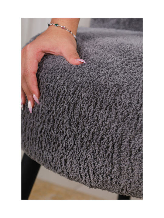 Kitchen Stools Upholstered with Gray Fabric