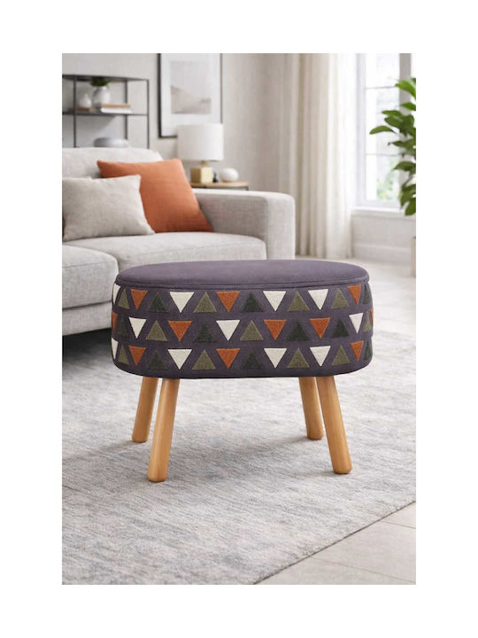 Living Room Stool Upholstered with Gray Fabric 40x60x60cm