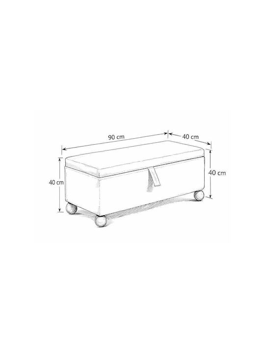 Living Room Stool With Storage Space Wooden Beige 90x40x40cm