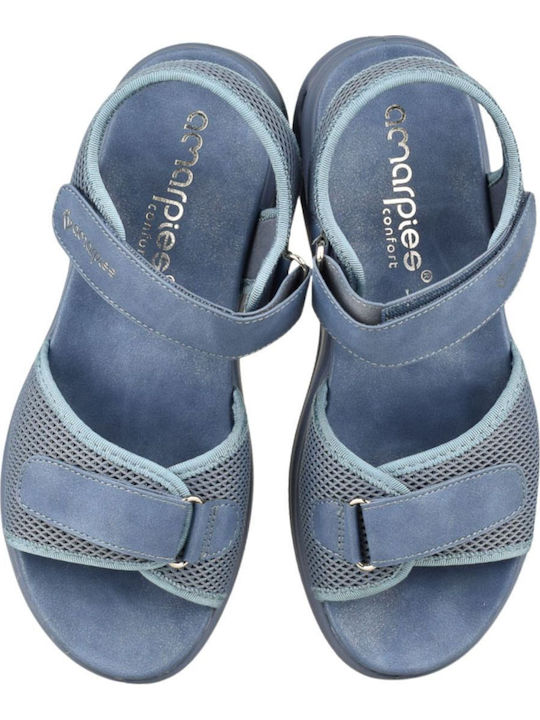 Damen Anatomisch Flache Sandalen Hellblau