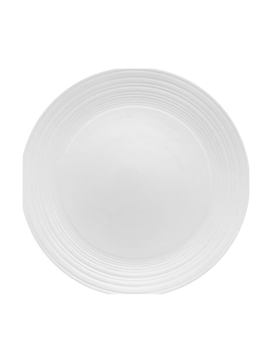 Beauty Home Art 7705 Πιάτο Ρηχό από Πορσελάνη Λευκό με Διάμετρο 28cm