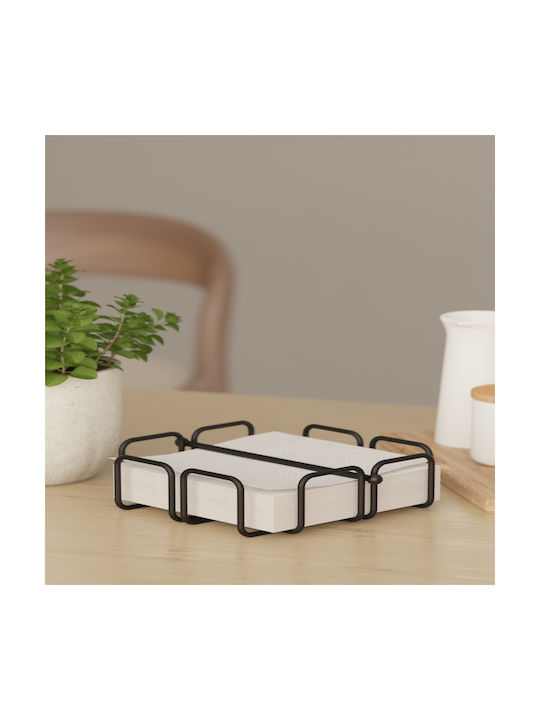 Femmit Suport Metalic Pentru Șervețele De Masă Negru 19x19cm
