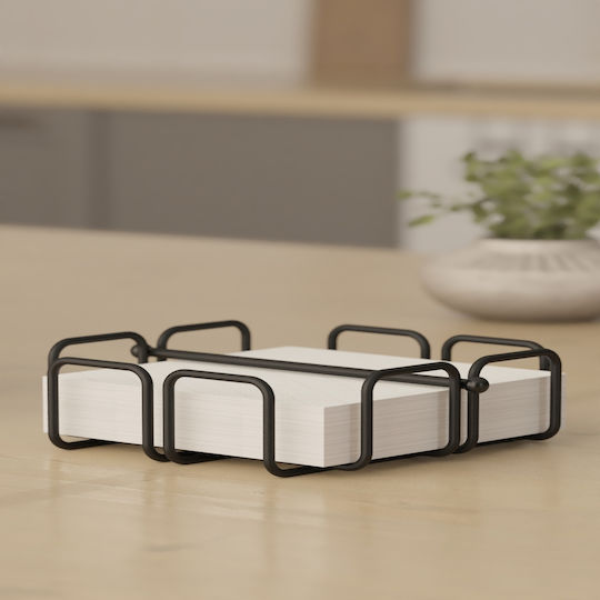 Femmit Metallic Black Tabletop Napkin Holder 19x19cm