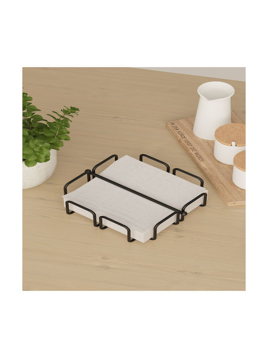 Femmit Suport Metalic Pentru Șervețele De Masă Negru 19x19cm