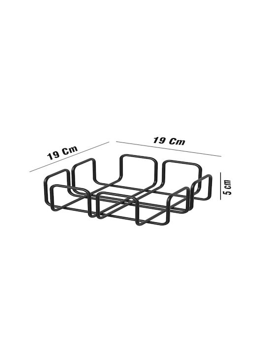 Femmit Suport Metalic Pentru Șervețele De Masă Negru 19x19cm