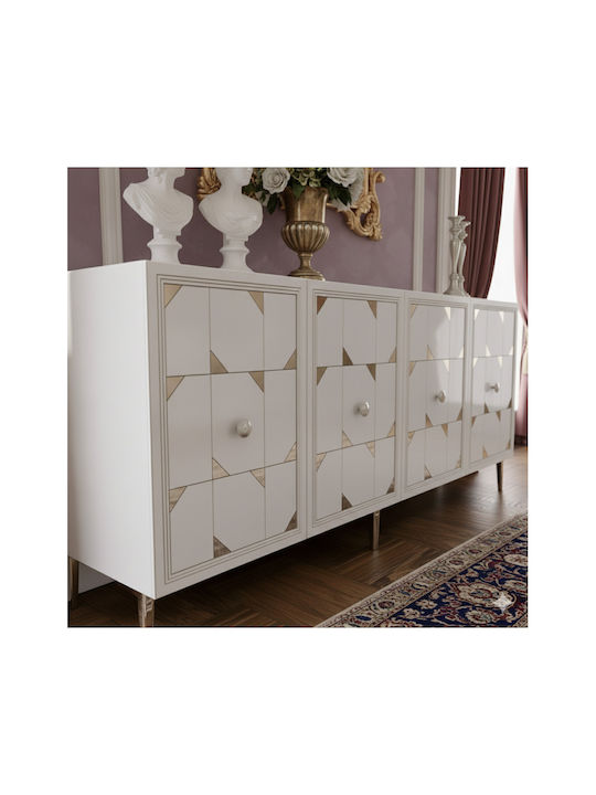 Sideboard mit Spiegel Weiß 180x32x75cm