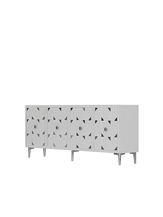 Sideboard mit Spiegel Weiß 180x32x75cm