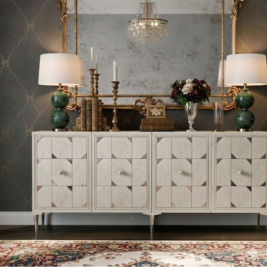 Sideboard mit Spiegel Weißer 180x32x75cm