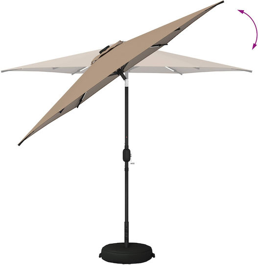 Circular Aluminum Garden Parasol Brown F2.7xY2.35m