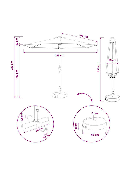 Umbrelă Rotundă Din Aluminiu Maro Φ3m