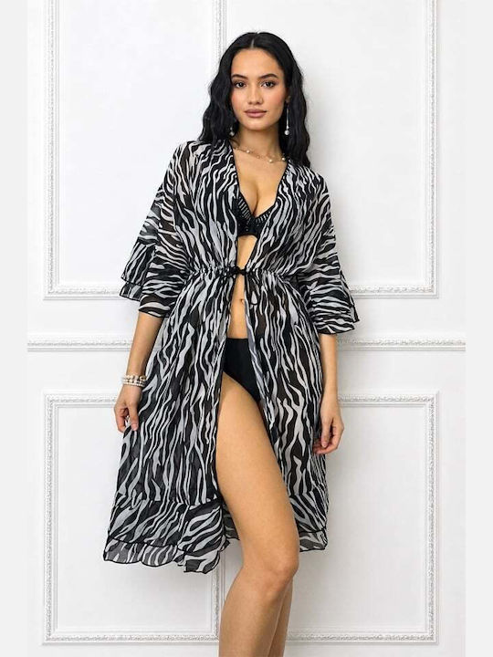 Γυναικείο Καφτάνι Παραλίας Zebra Print