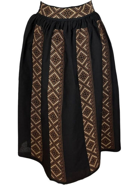 Φούστα Floral Black Brown