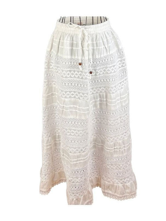 Φούστα Floral White Crystal