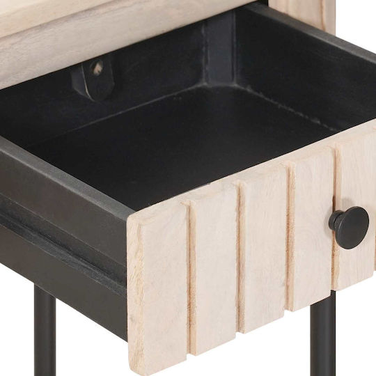 Table Made of Solid Wood White 100x30x76cm