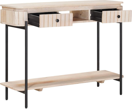 Table Made of Solid Wood White 100x30x76cm