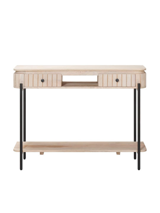 Table Made of Solid Wood White 100x30x76cm