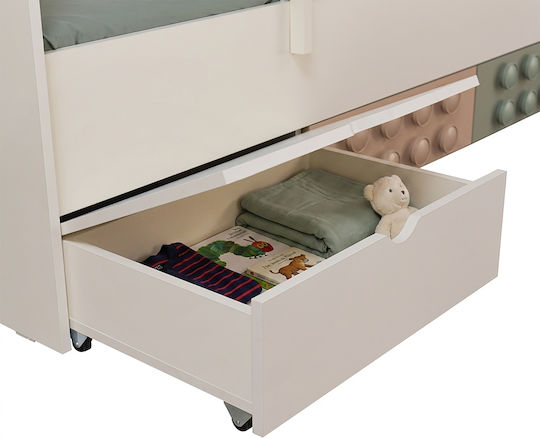 Kids Bed Montessori Single with Storage Space Beige for Mattress 90x200cm