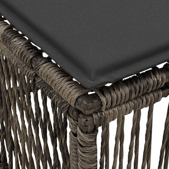 Σκαμπό Κύβος Rattan Γκρι Σκαμπό Κύβος Rattan Γκρι