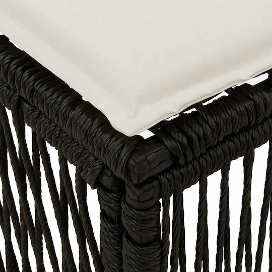 Σκαμπό Rattan Μαύρο 55x55x40cm Σκαμπό Rattan Μαύρο 55x55x40cm