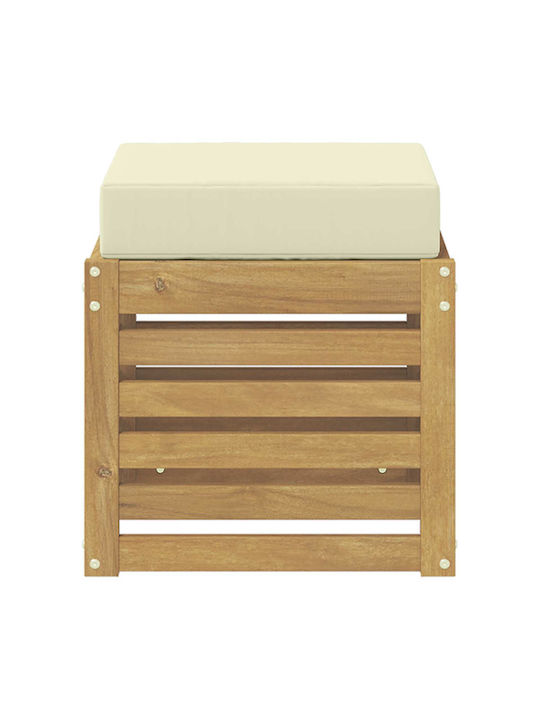 Hölzernes Gartenhocker mit Kissen Weiß 43x43x45cm