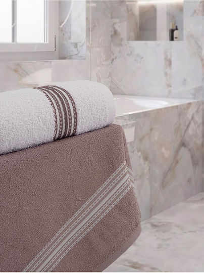 SteweHome Bath Towels Set 4pcs Brown