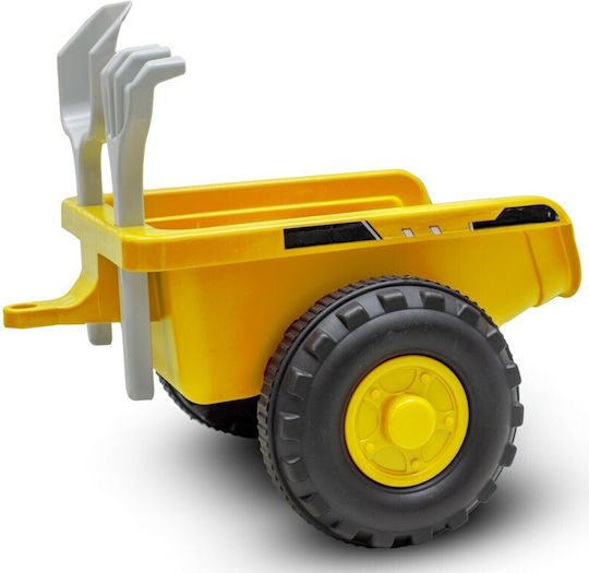 Tractor Pentru Copii Cu Pedale și Remorcă Galben Pentru 5+ Ani