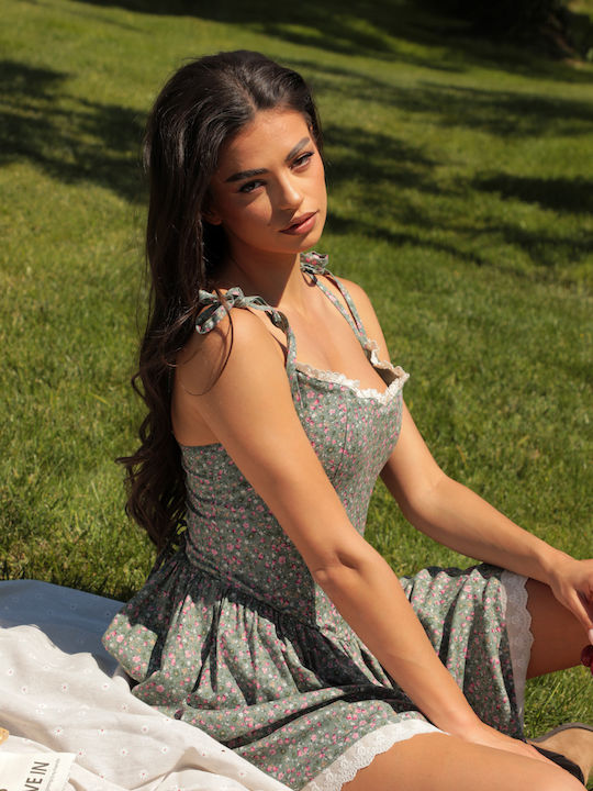 Summer Mini Dress Green