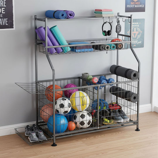 Relaxdays Sports Equipment Storage Gray 111x42x118 Cm