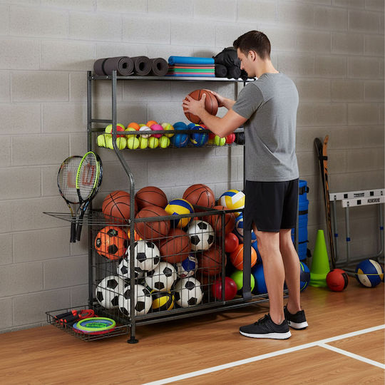 Relaxdays Sports Equipment Storage Gray 111x42x118 Cm