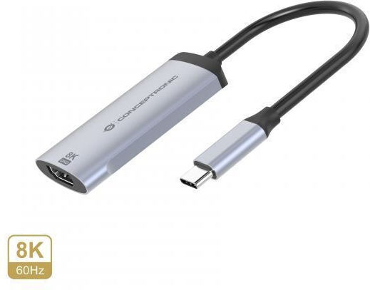 Conceptronic Μετατροπέας USB-C male σε HDMI female Γκρι 1τμχ ABBY23G